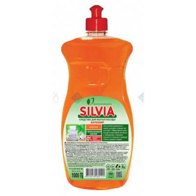 Средство для мытья посуды «SILVIA» АНТИЖИР «АПЕЛЬСИН» с апельсиновым маслом, 1000 мл